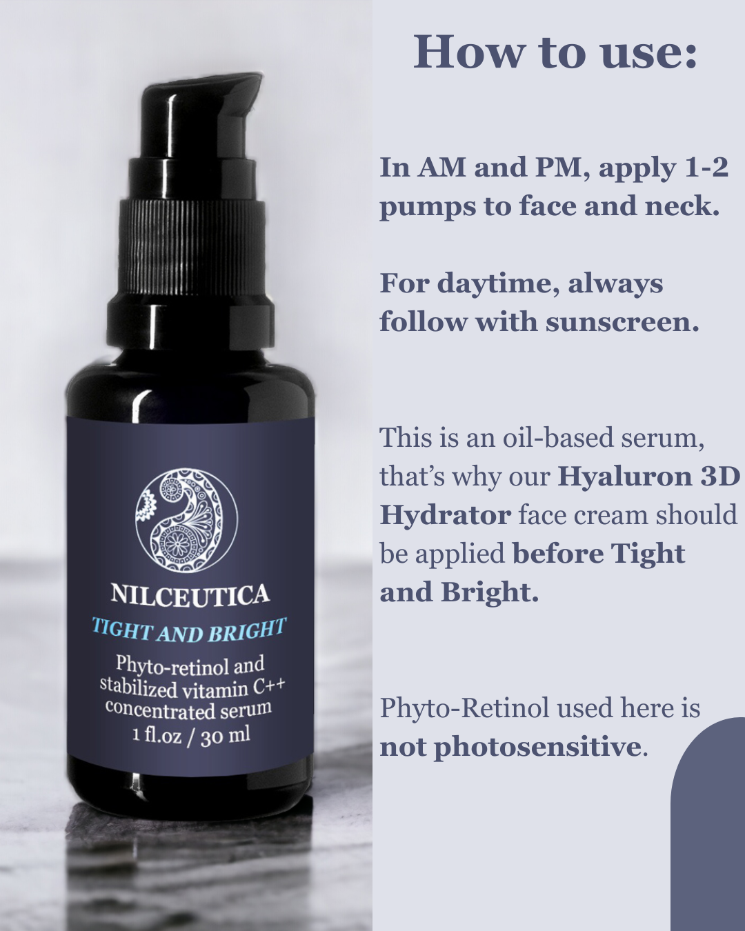 TIGHT AND BRIGHT Face Serum, an Advanced Formula with 12 Innovative Technologies, a Total of 55% High-Performance Cosmeceuticals